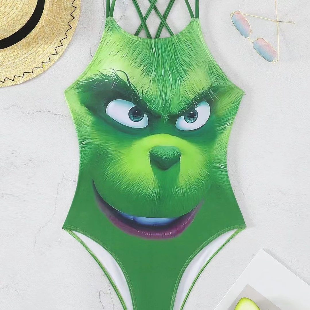 【Moli】性感连体搞怪小怪兽泳装可爱少女泳衣时尚潜水个性立体
