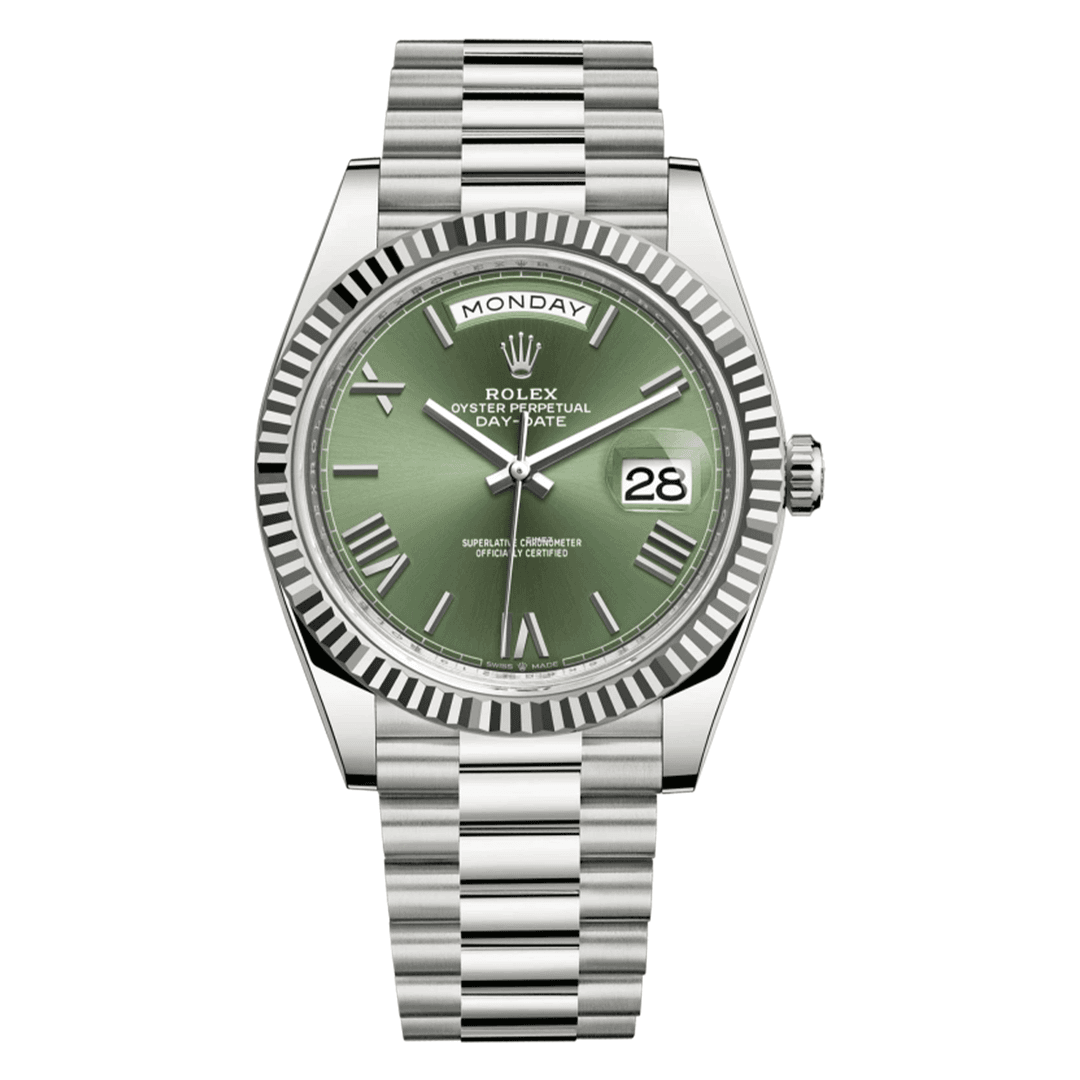 全新未使用 Rolex/劳力士 /小芯/228239白金绿罗DD/24年/40mm