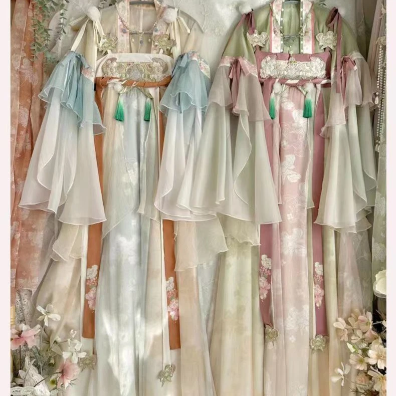 唐制原创纸鸢汉服女春夏闺蜜款