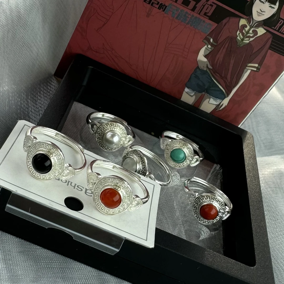 925银银制品 纯银圆回纹女士戒指