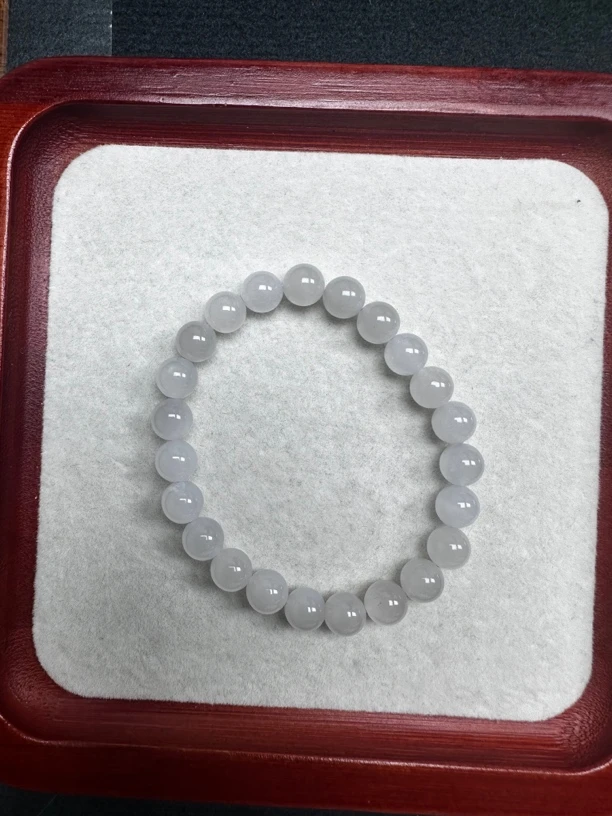 和田玉浅烟紫8mm手串