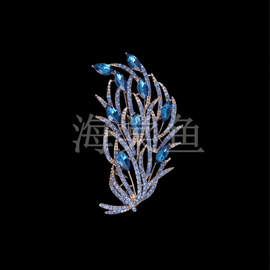 铜合金胸针 时尚气质百搭蓝火花束胸针5010