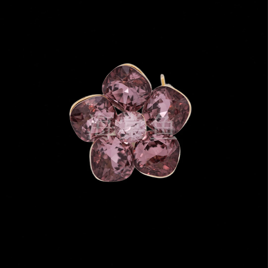 铜合金胸针 时尚气质百搭紫色花朵胸针3965