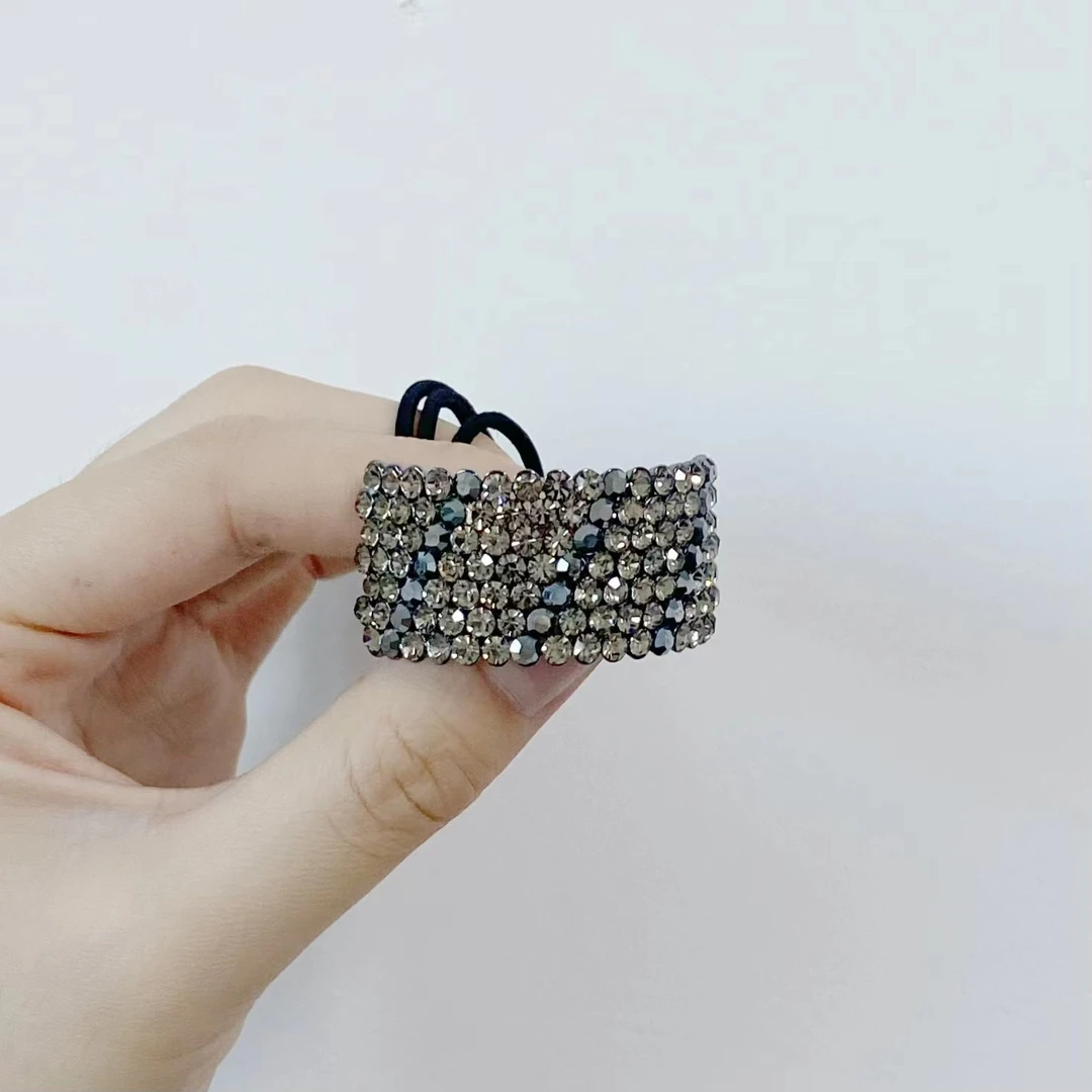 海棠鱼 锌合金发饰 FJ2825经典黑钻方形头绳