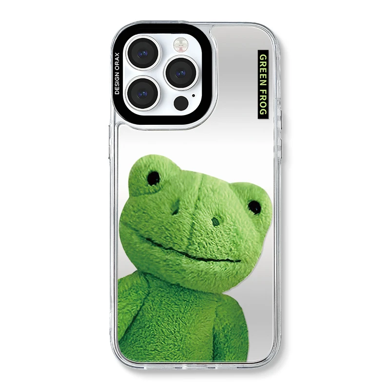 绿色蛙蛙｜苹果全系通用镜面手机壳可爱小众创意ins个性卡通趣味