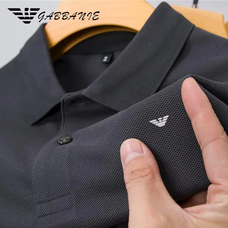 意大利轻奢男士高档POLO衫夏季翻领短袖纯棉商务休闲透气大码上衣