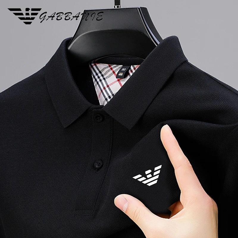 GABBANIE高端品牌男士轻奢翻领POLO衫夏季休闲纯棉薄款短袖T恤