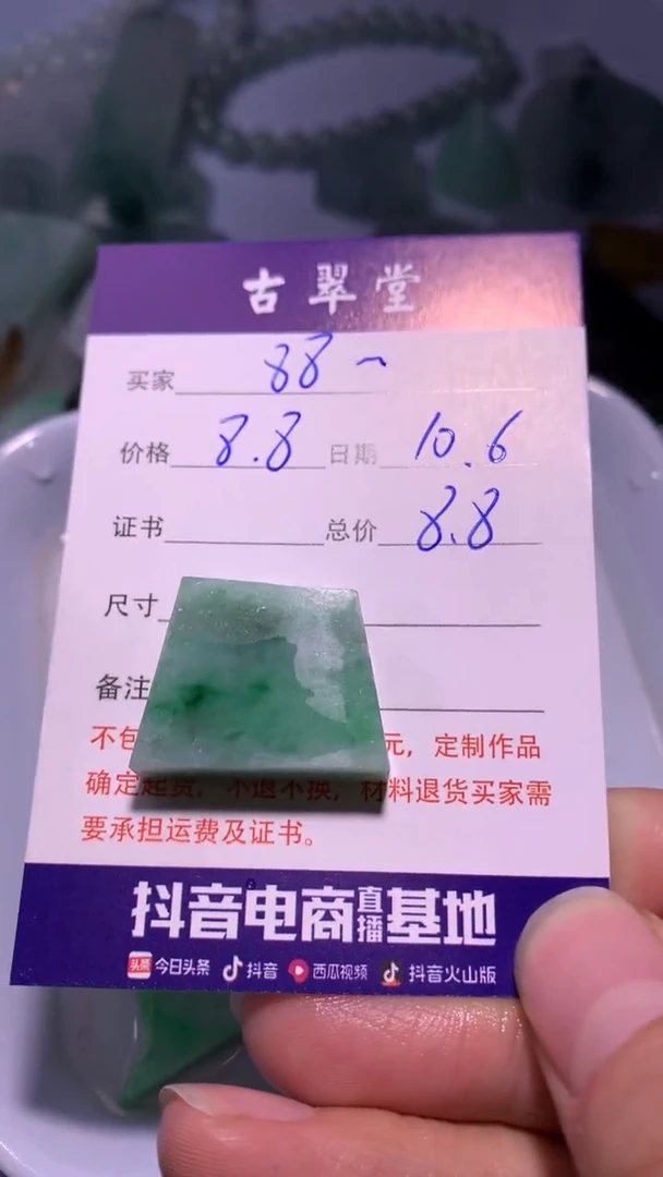 【闪购商品】翡翠颈饰未镶嵌 天然翡翠A货材料定制作品