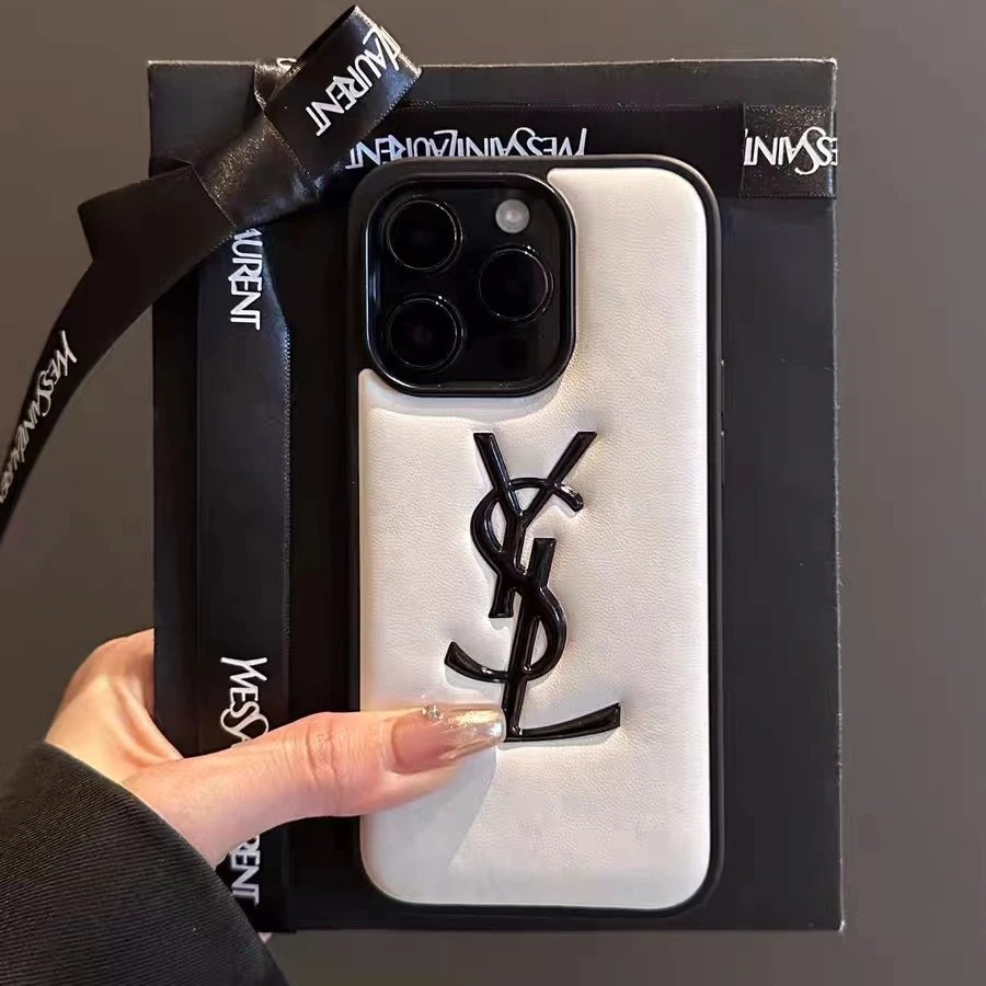 潮牌小羊皮高级感适用苹果14ProMax手机壳防摔11时尚iPhone15女套