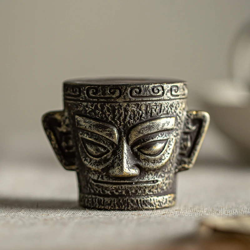 仿三星堆紫砂茶壶盖碗盖子配件盖碗盖置陶瓷壶盖托茶具垫茶道零配