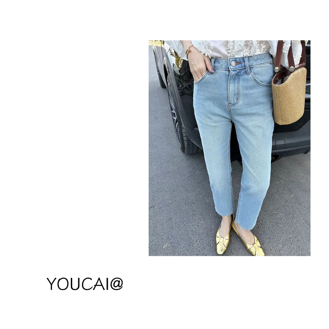 YOUCAI24夏季薄软浅色九分裤 no褪