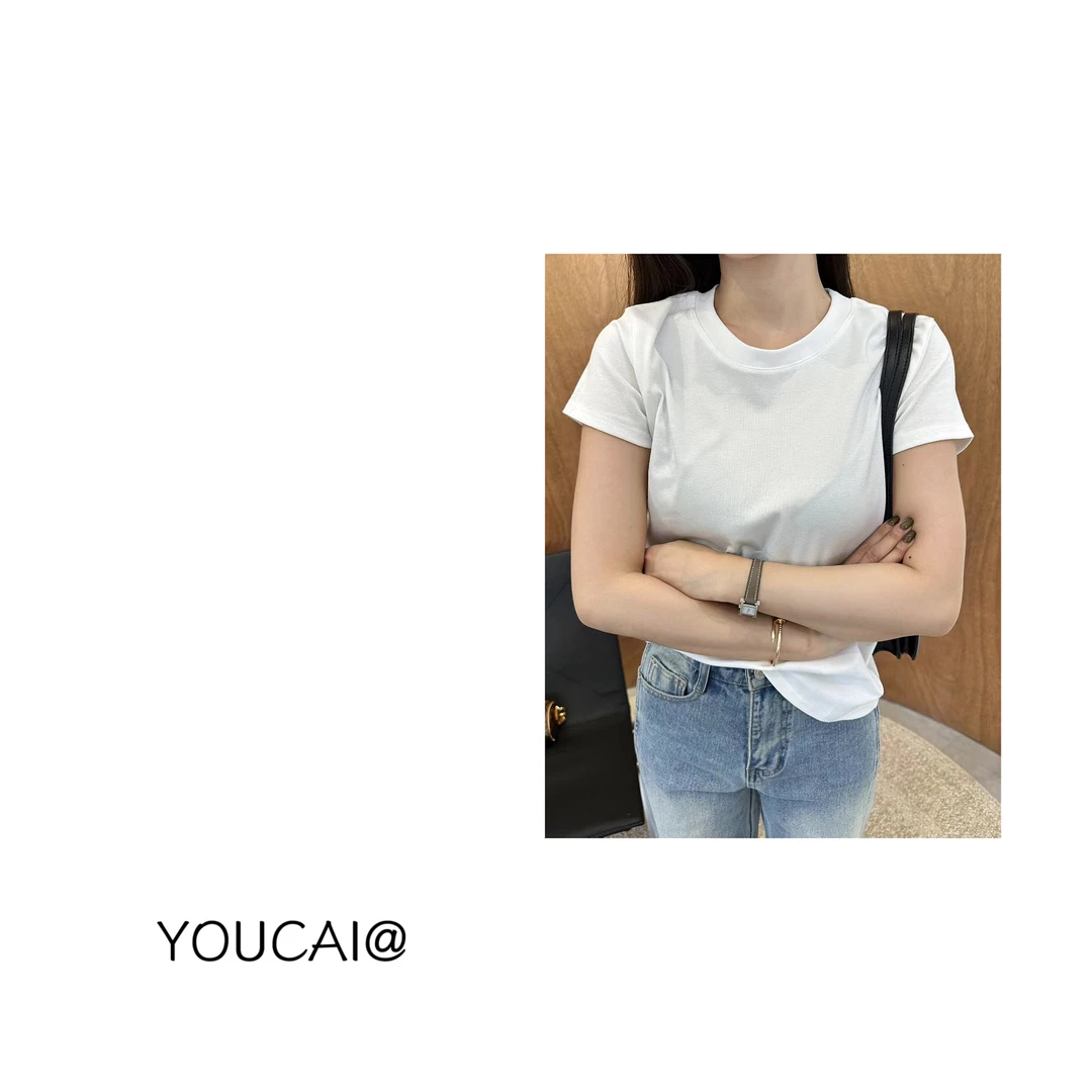 YOUCAI24秋季经典基础白色短袖