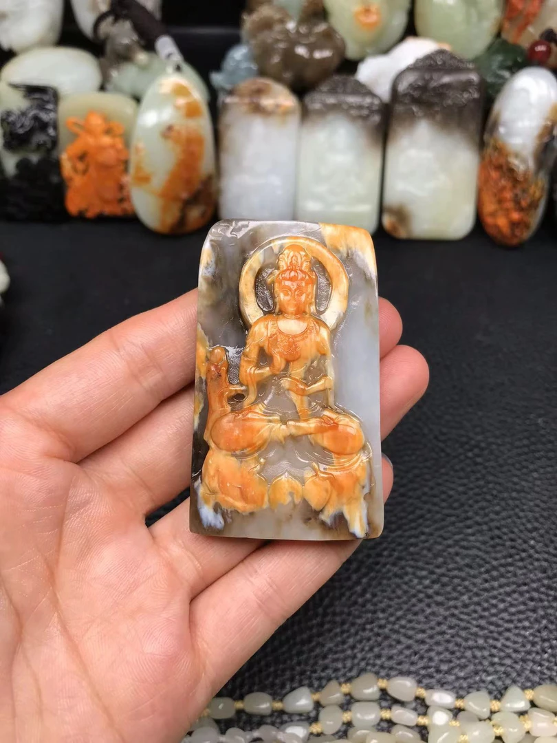 金黄日皮子观音牌子