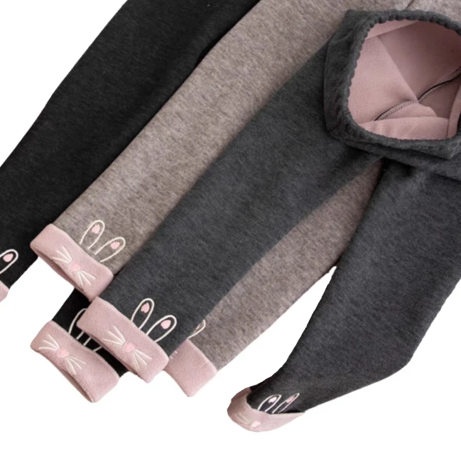 G036（有花没花随机）女宝宝加绒加厚保暖打底裤秋冬儿童冬装裤子