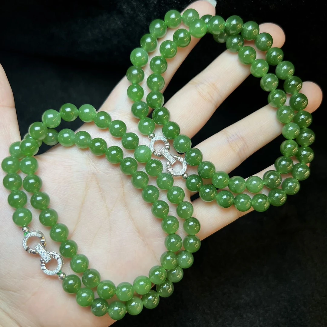 【小宝珠宝】25 T6237-和田玉项链-多样性发一件-7mm