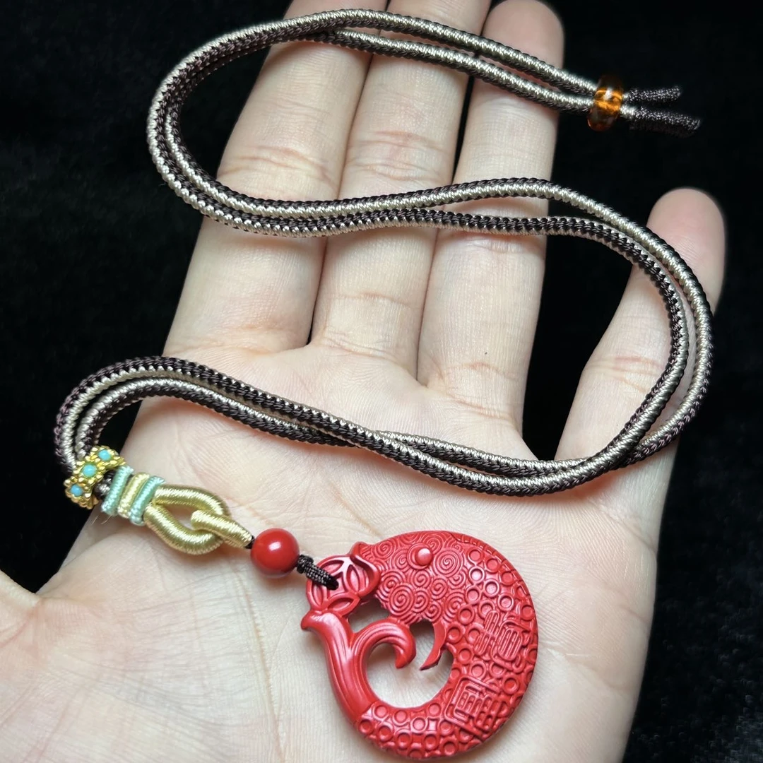 含辰砂工艺品【云上叙】29 T58927-朱砂吊坠-29×27×5mm（小宝）