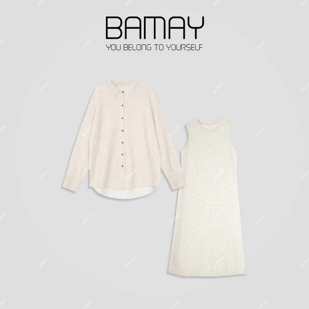 【BAMAY】休闲简约修身显瘦通勤风毛衣连衣裙套装TBM243MY4Y