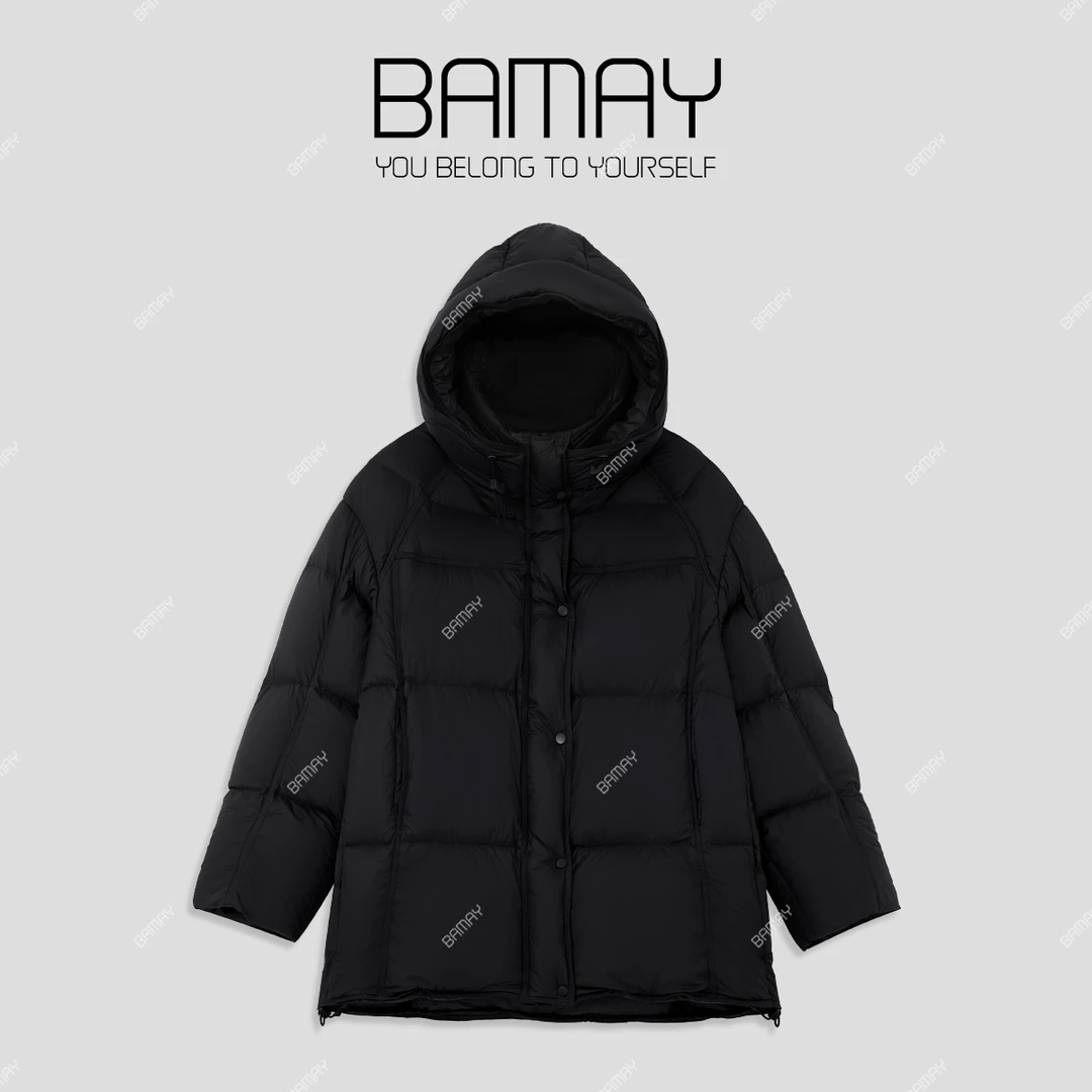 【娃娃鱼专属】24年冬季新款时尚休闲连帽中长款羽绒服 XH243YR92B