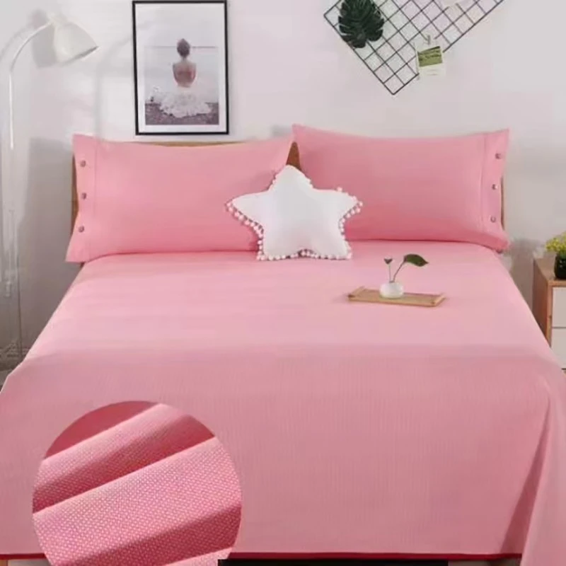 纯色天花板高货加加厚加加密老粗布色织四季毯单件三件套