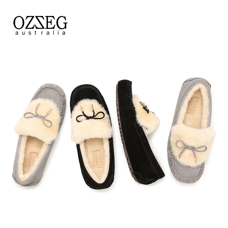 OZZEG皮毛一体秋冬季加绒加厚孕妇鞋雪地保暖棉鞋女22D20