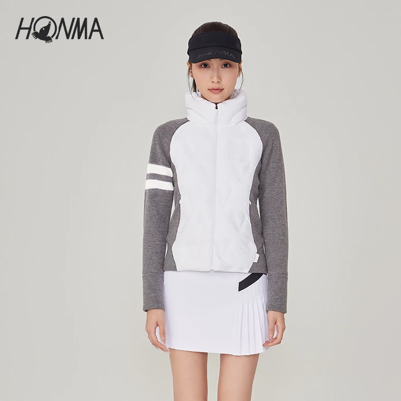 【专业高尔夫】经典HONMA衫高尔夫女士防寒服立领撞色 HWID121R610