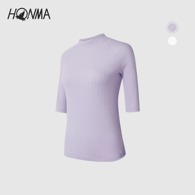 【专业高尔夫】HONMA螺纹针织打底衫显瘦亲肤插肩袖女HWKQ704H209