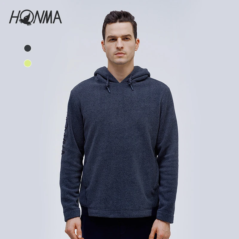 HONMA运动高尔夫加绒服饰男子卫衣时尚抽绳连帽时尚 HMHD510W820