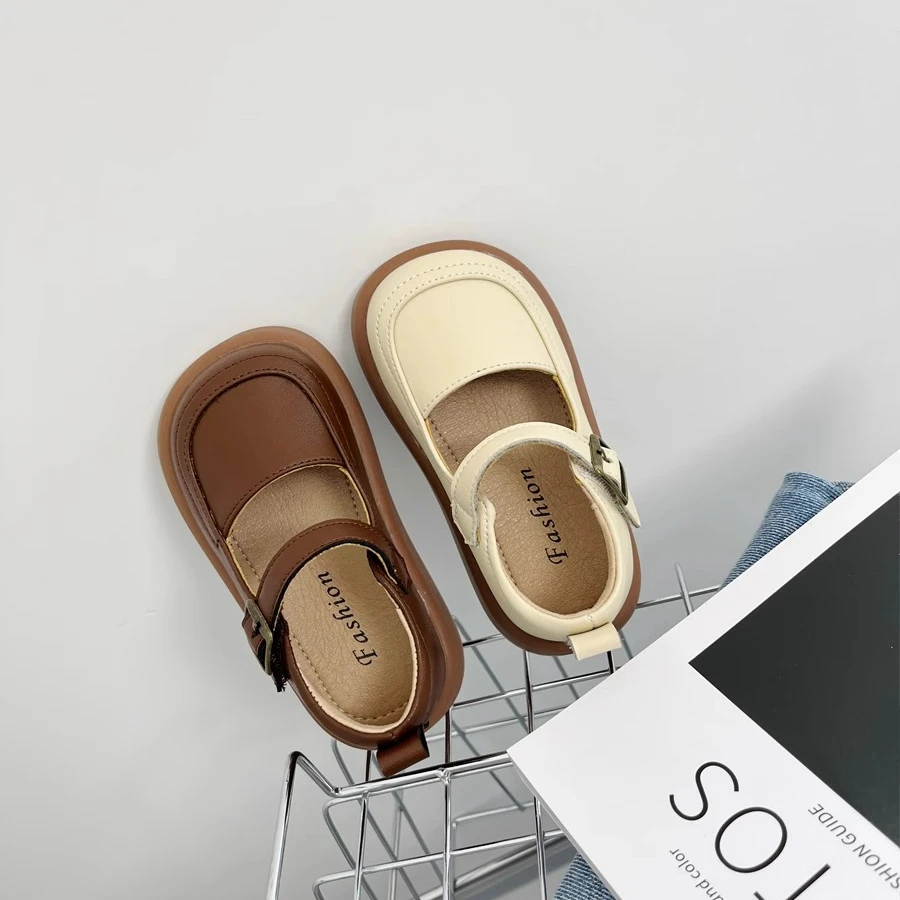 小女孩浅口圆头玛丽珍皮鞋时尚洋气公主鞋软底单鞋宝宝表演鞋日系