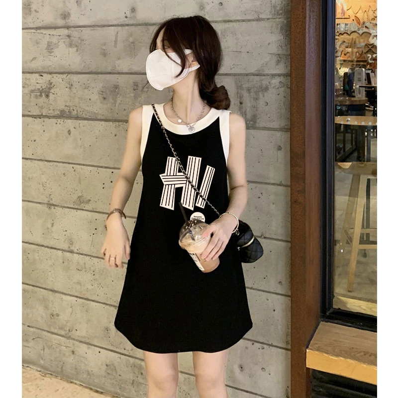 夏季无袖吊带连衣裙女小个子大码宽松打底背夏季大码吊带连衣裙