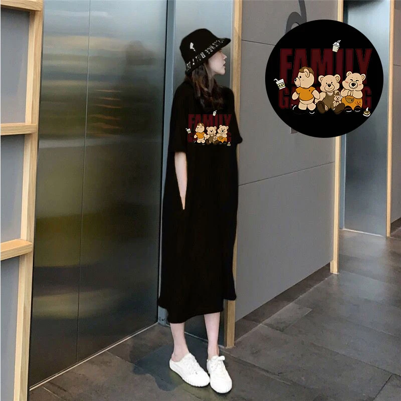 法式微胖洋气女装高级感纯棉插袋连衣裙女秋季微胖女装套装裙子