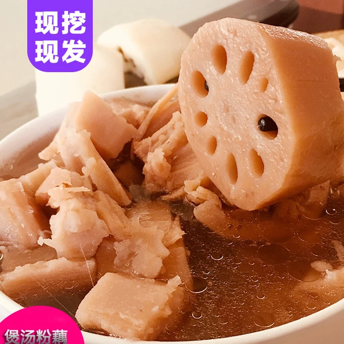 湖北鲜嫩粉藕新鲜莲藕九孔煲汤粉藕现挖现发1斤/3斤/5斤/包邮
