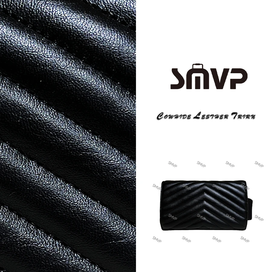 SMVP真皮女包 斜纹黑色信封包 0091 黑色