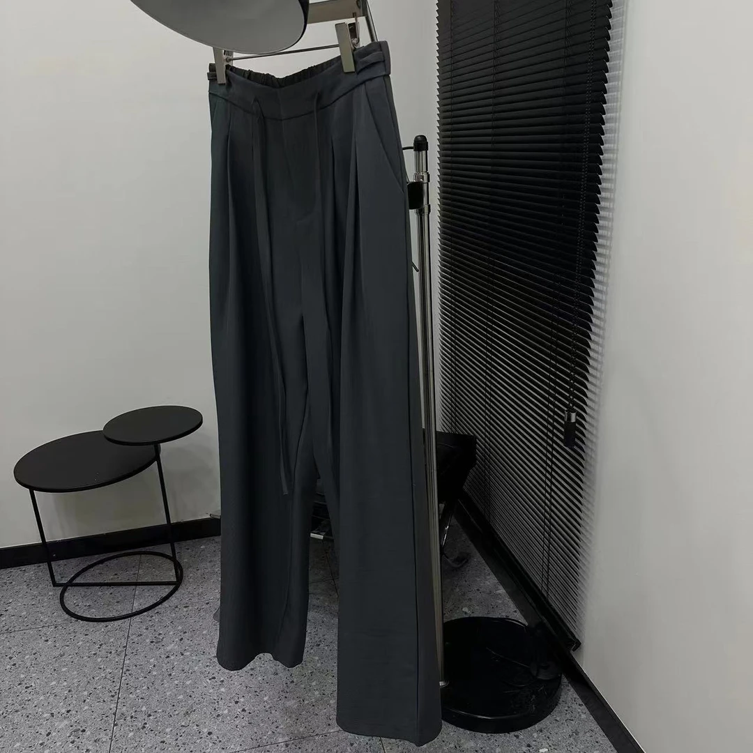 【SYPRETTY】晶晶新品超显瘦高腰直筒细带垂感长裤休闲西裤2309061