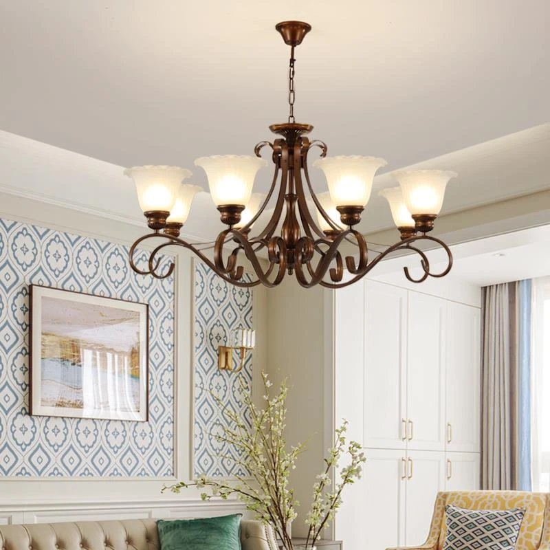 2025新款高档咖色拉丝复古美式客厅灯中古风餐厅灯法式包豪斯灯具