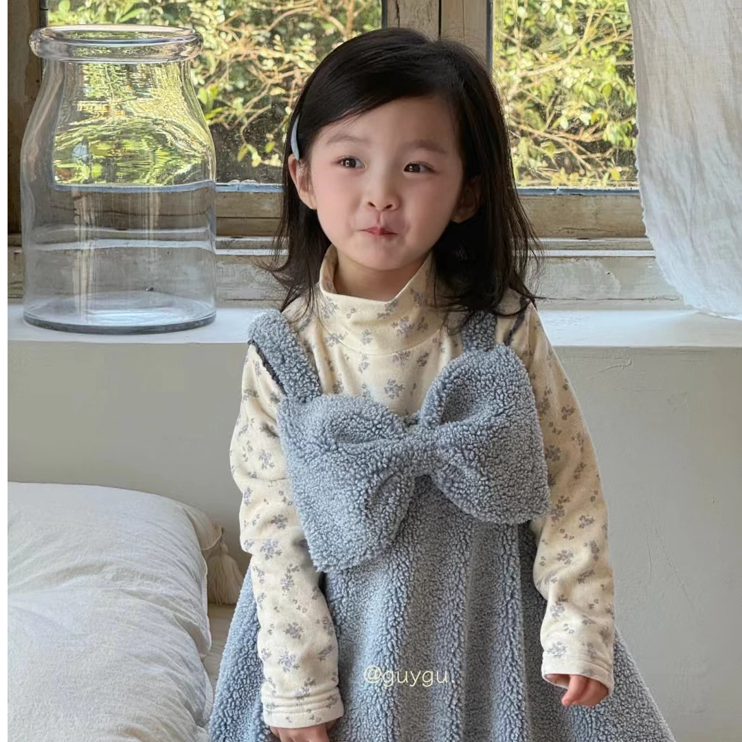 古吖古24冬女童蝴蝶结背带裙5356（建议加大拍）