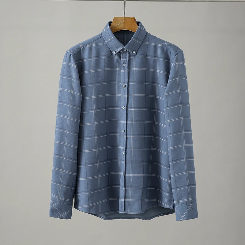 H206剪标秋冬季时尚翻领加厚拉绒男士衬衫