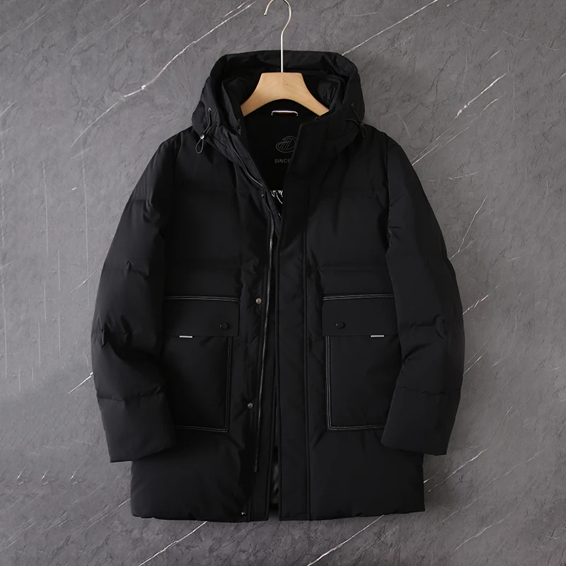 DY498剪标冬季加厚90鸭绒服锁温保暖连帽休闲羽绒服