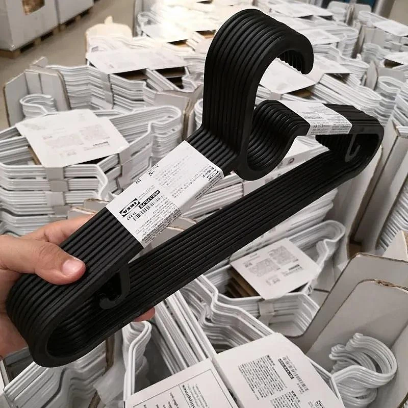 家用衣架防滑晾晒塑料衣撑黑色衣挂加厚学生斯汀撑子阳台挂衣