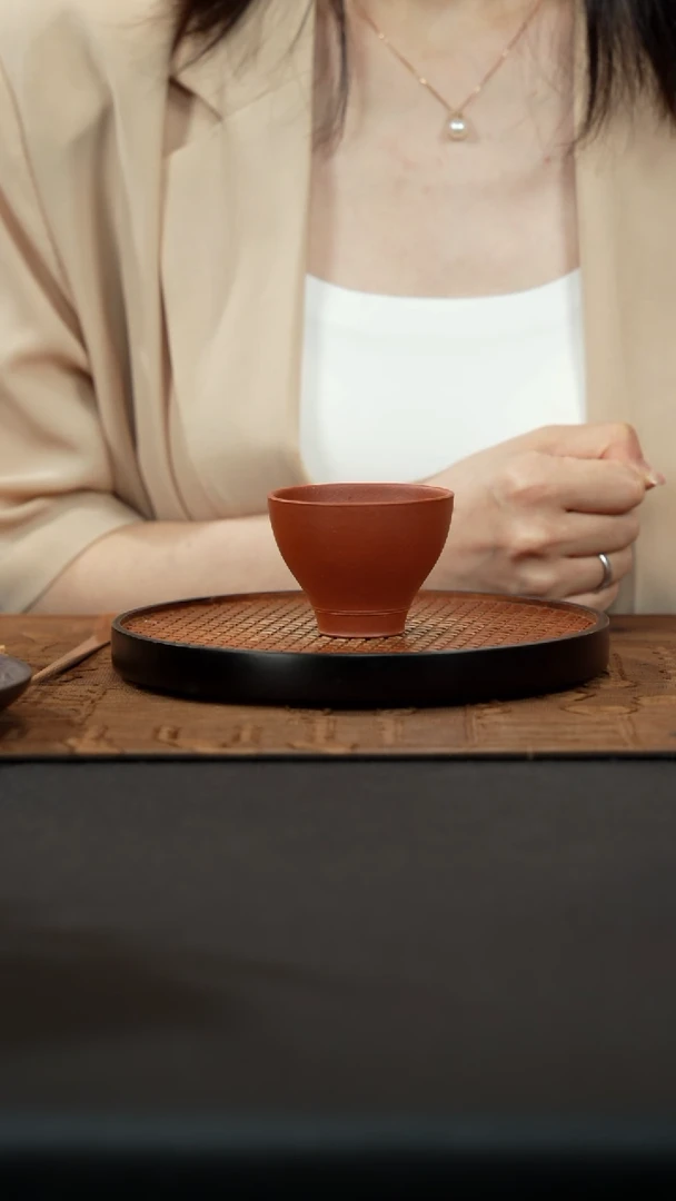【闪购商品】紫砂茶壶红降坡主人杯高款