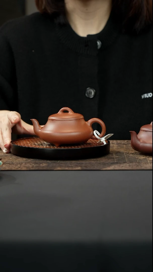【闪购商品】紫砂茶壶清水泥汉棠石瓢壶170cc（电）