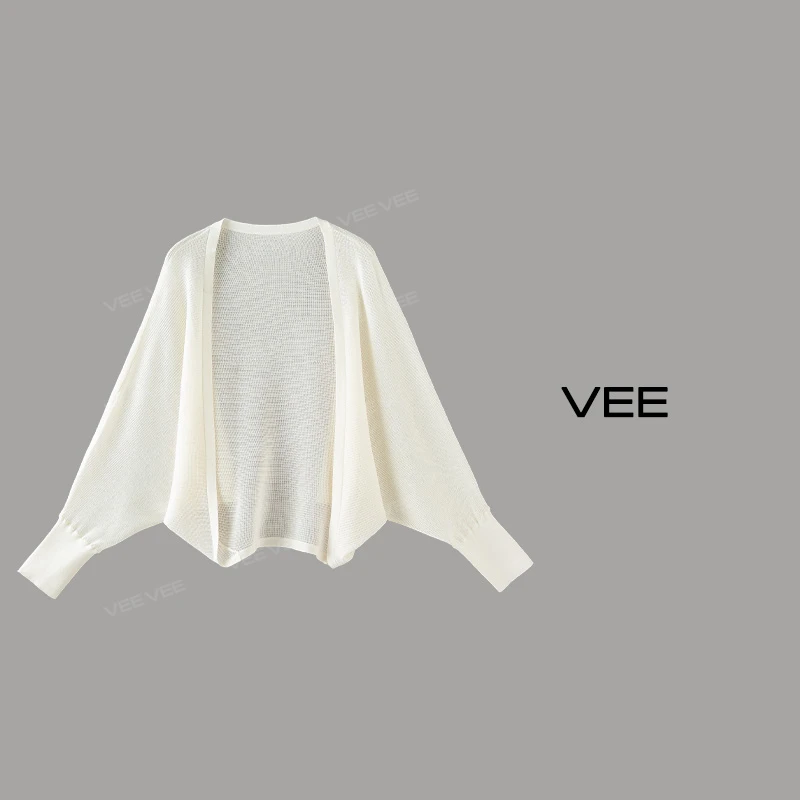 VEE【女神的新衣】夏新款防晒UPF50+镂空慵懒感针织开衫