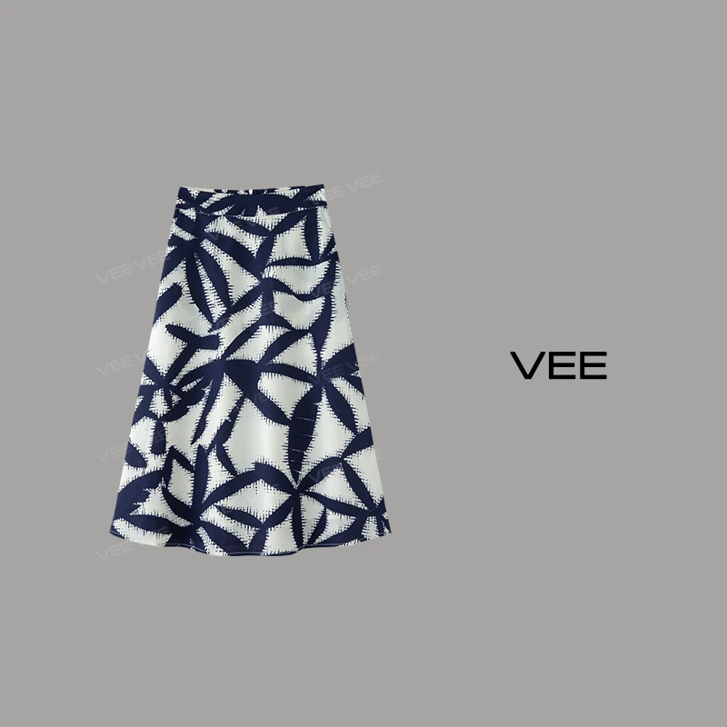 VEE【花园秘境】【专属】轻盈印花花卉抗皱显瘦垂感A字伞裙半身裙