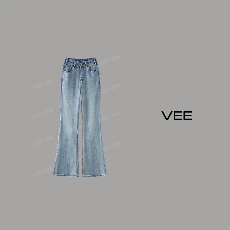 【矫矫专属】VEE【摩登裤】24夏新款休闲显瘦百搭设计微喇百搭牛仔裤