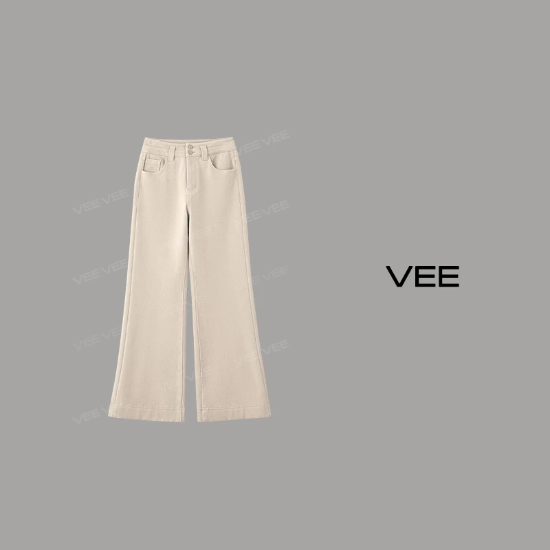 VEE【秀场裤】新款加绒保暖高腰显瘦时尚百搭简约秋冬休闲喇叭裤