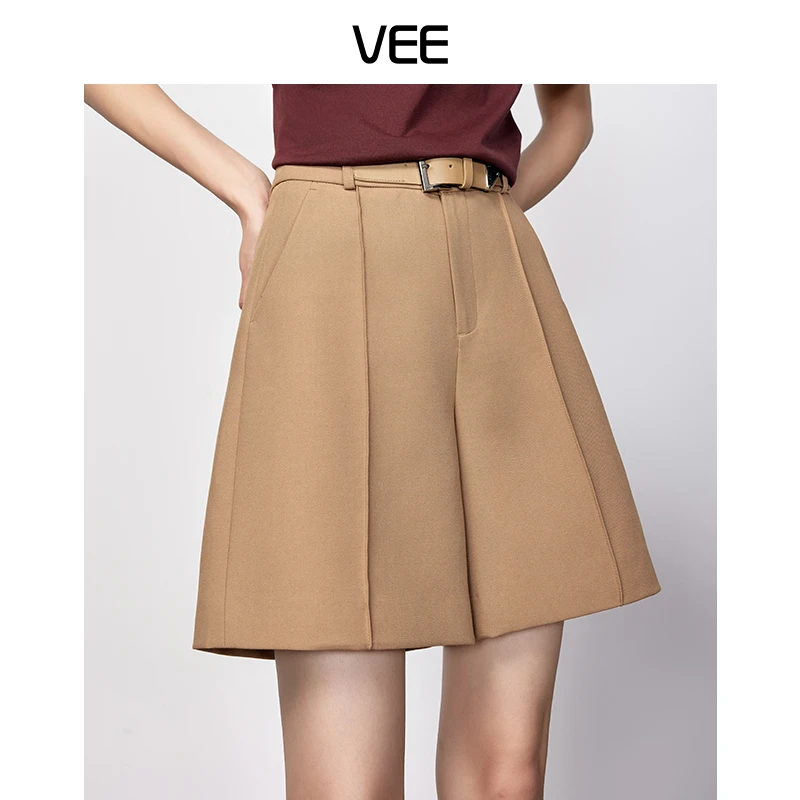 【短视频】VEE【种草日记】简约百搭时尚A字西装短裤高腰纯色中裤显瘦