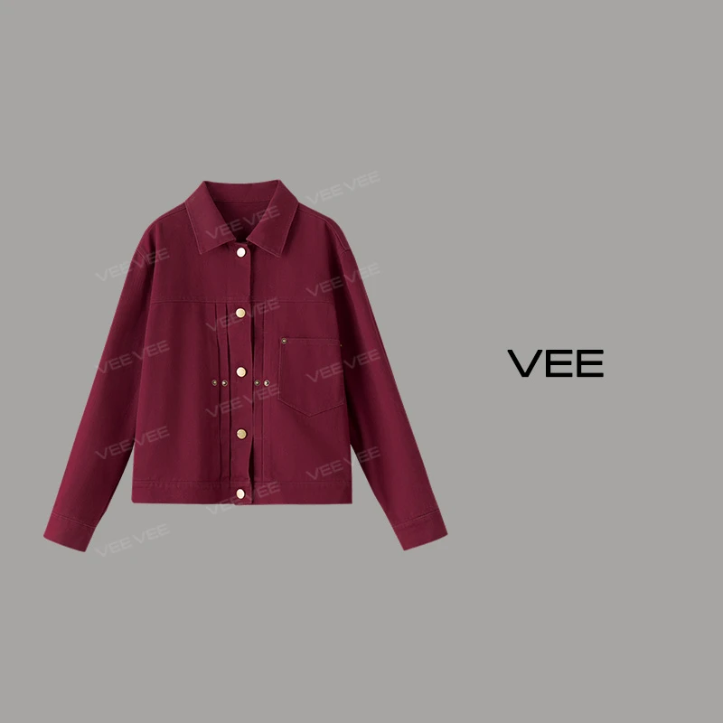 【短视频】VEE【云舒】百搭休闲简约设计感气质短款牛仔外套新款女