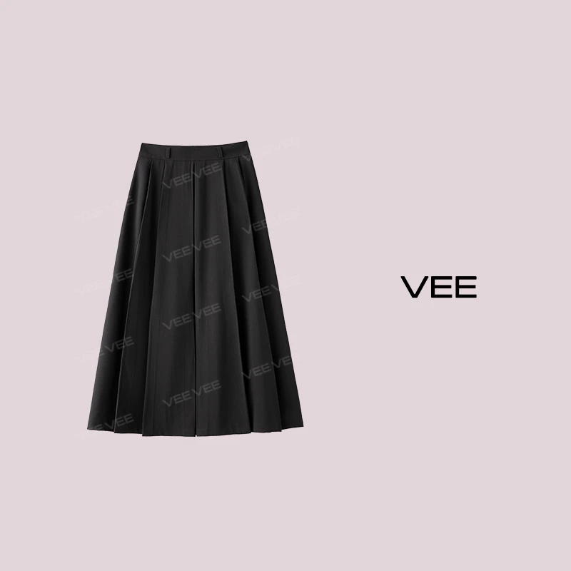 【短视频】VEE【lily笔记】新品百搭高腰气质通勤显瘦打褶小A伞裙