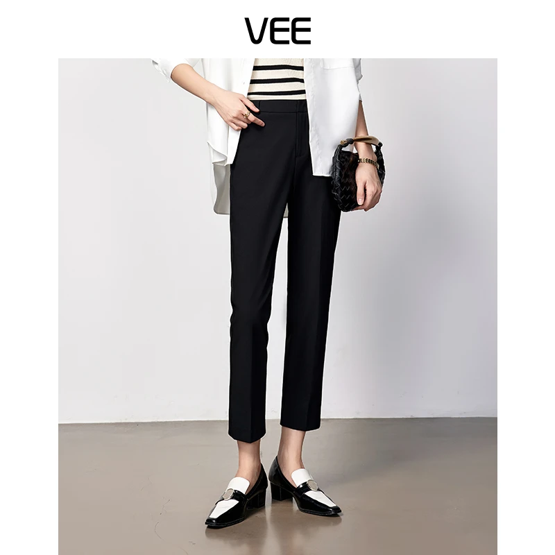 VEE【通勤达人】修身西装裤女职业2025年新款通勤小个子九分烟管裤