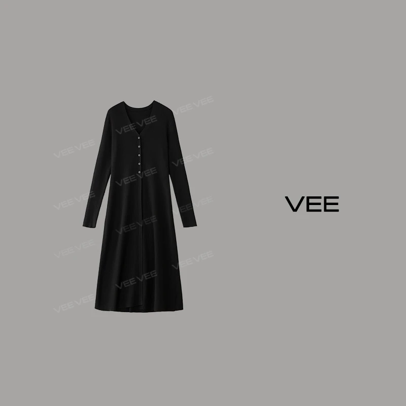 【RUBY妈妈专属】VEE【女神开衫】春秋设计感长款v领修身纽扣百搭开衫