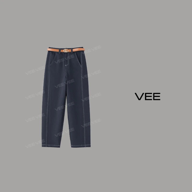 VEE【修容裤】设计感时尚潮流复古时髦百搭显瘦休闲裤水洗宽松
